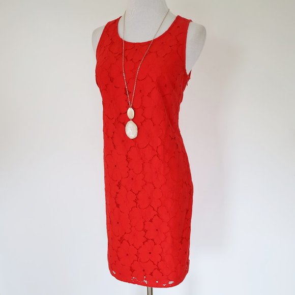 Banana Republic Dresses & Skirts - BANANA REPUBLIC Size 2 Orange Red Lace Dress